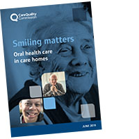 Smiling matters: oral health care in care homes report cover