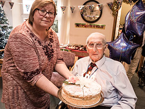 Mr Saunder's 100th birthday cake at Maurice House Broadstairs - photo credit: The Royal British Legion