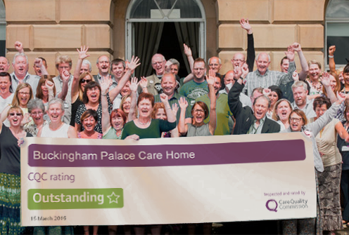 Mock up of a banner showing a CQC rating.