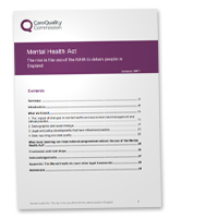 The rise in the use of the MHA to detain people in England report cover image