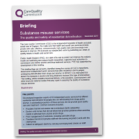 Substance misuse services briefing cover image Substance misuse services briefing cover image