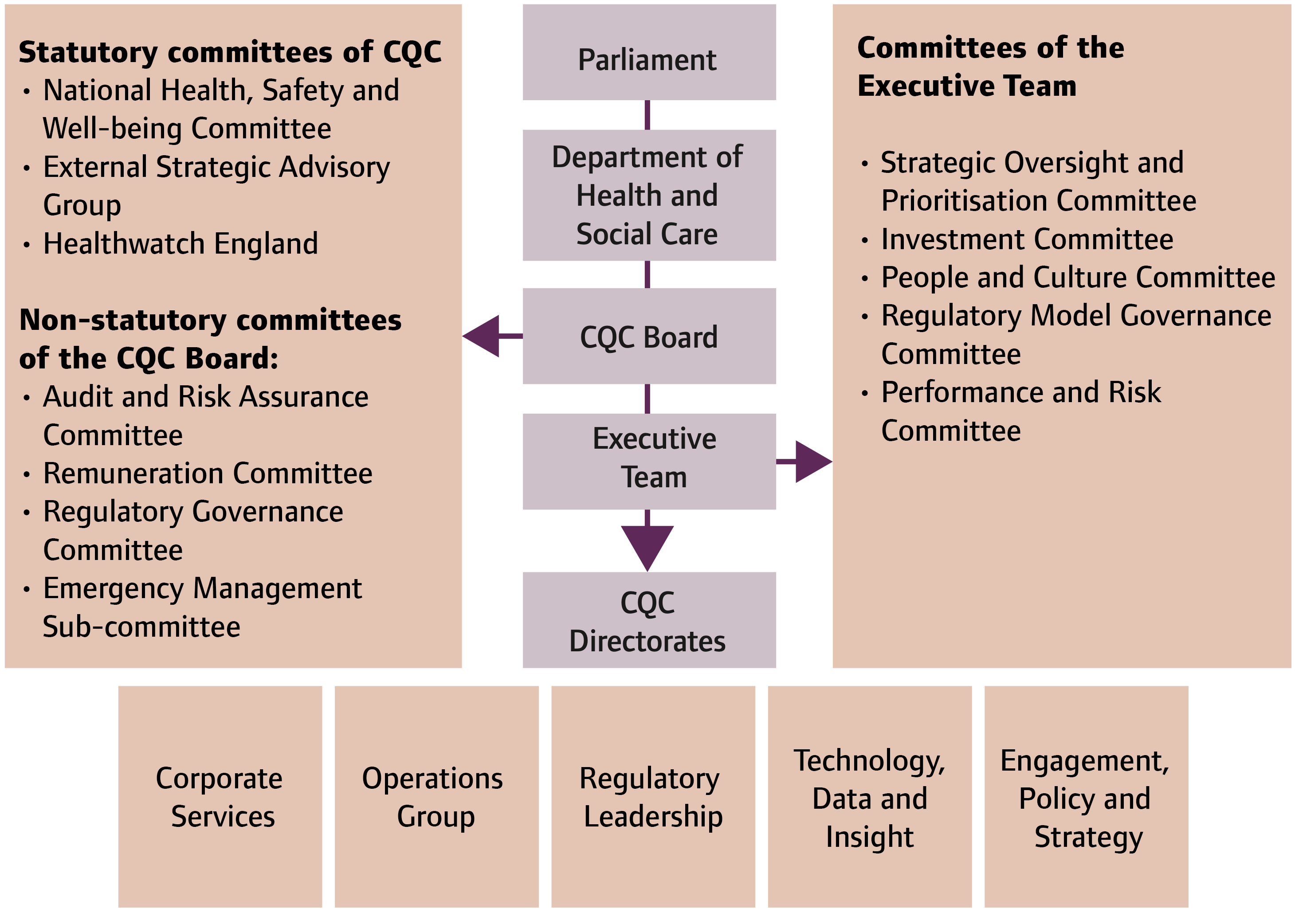 Graphic showing our governance structure. The graphic is dscribed below.